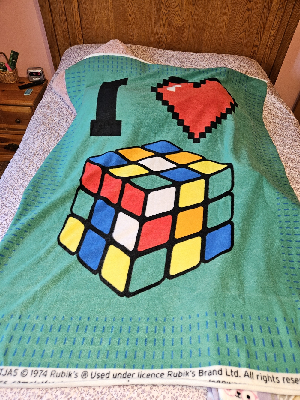 Vintage Rubik's Cube Fleece Blanket Panel 64" x 46"